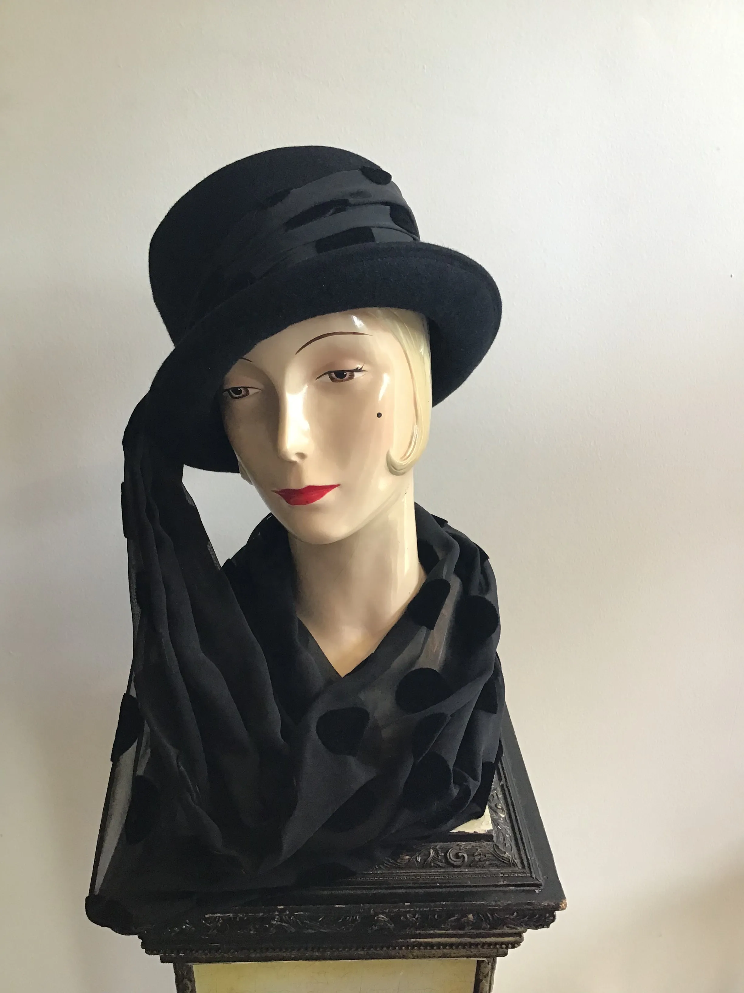 1990s Kōkin Black Hat with Scarf