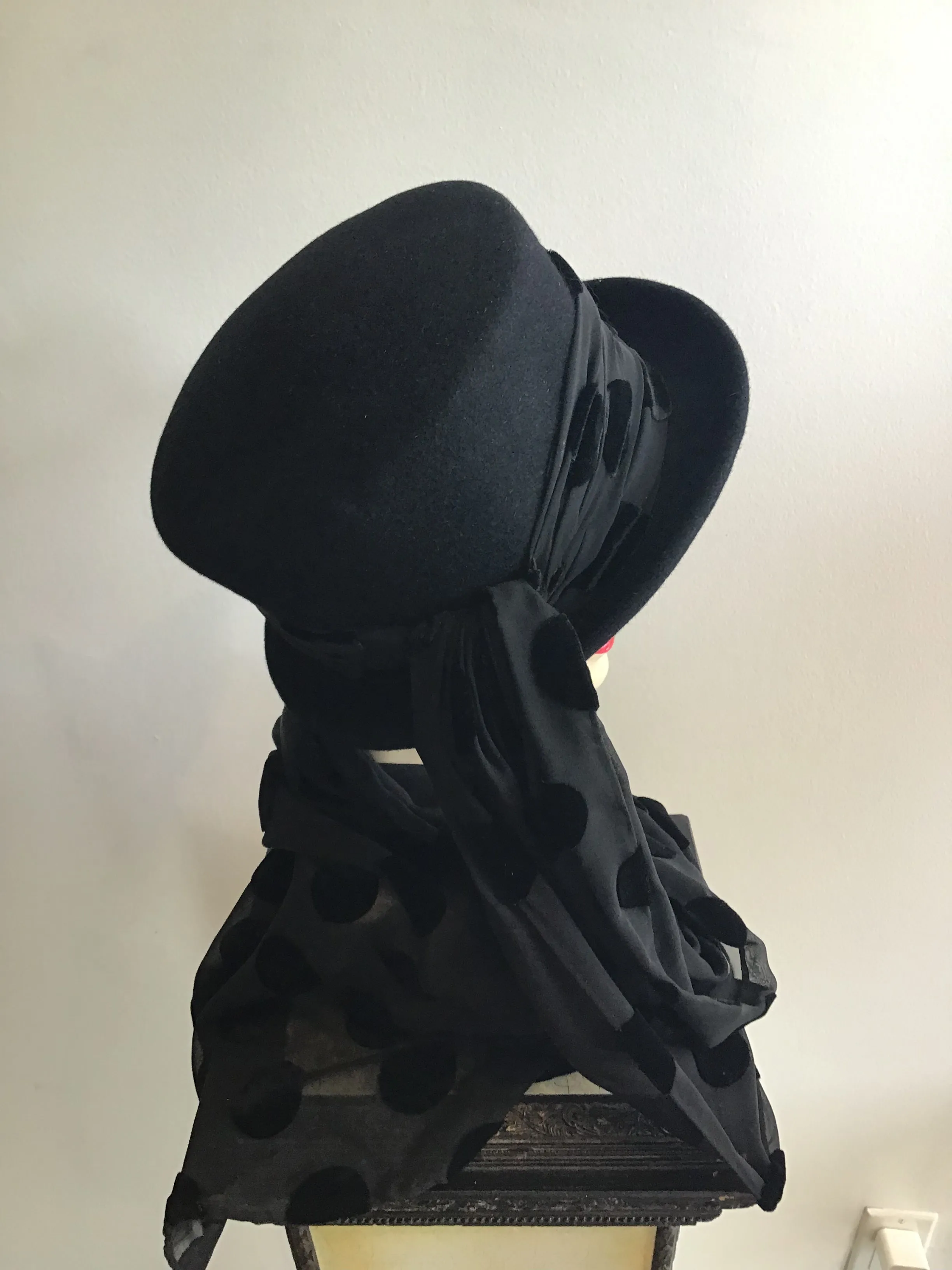 1990s Kōkin Black Hat with Scarf