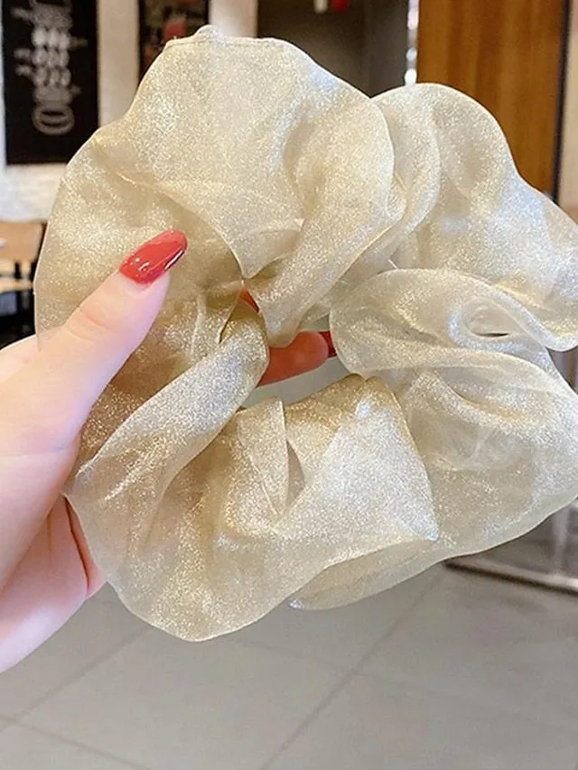 1PC Headbands Hair Tie For Daily Date Fabric Korean pink Pink bowel ring Champagne Colored Intestine Rings for Women
