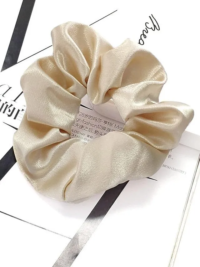 1PC Headbands Hair Tie For Daily Date Fabric Korean pink Pink bowel ring Champagne Colored Intestine Rings for Women