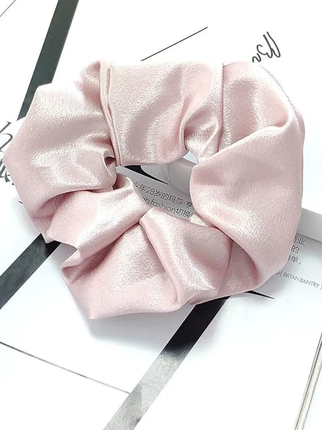 1PC Headbands Hair Tie For Daily Date Fabric Korean pink Pink bowel ring Champagne Colored Intestine Rings for Women