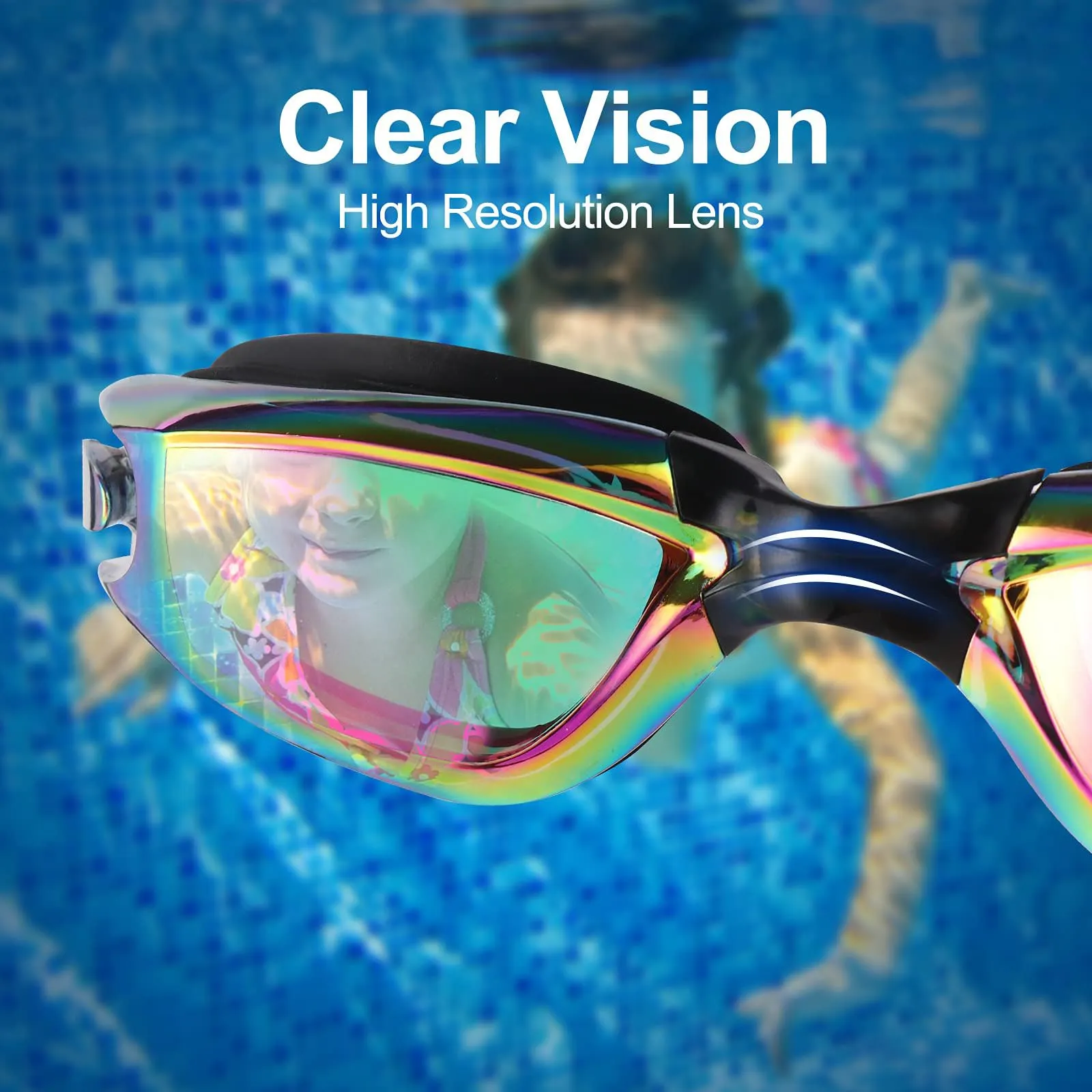 2 Pack Anti-Fog UV Protection Kids Swim Goggles