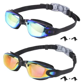 2 Pack Anti-Fog UV Protection Kids Swim Goggles