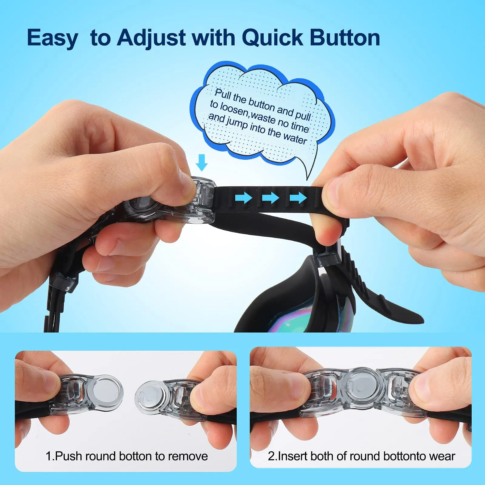 2 Pack Anti-Fog UV Protection Kids Swim Goggles