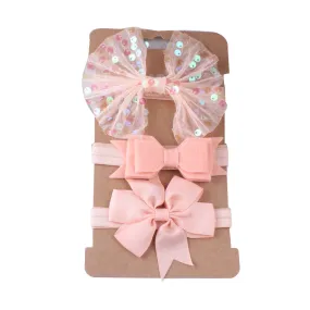 3-Pack Girl Bow Sequins Mesh Headbands  Wholesale 24213108