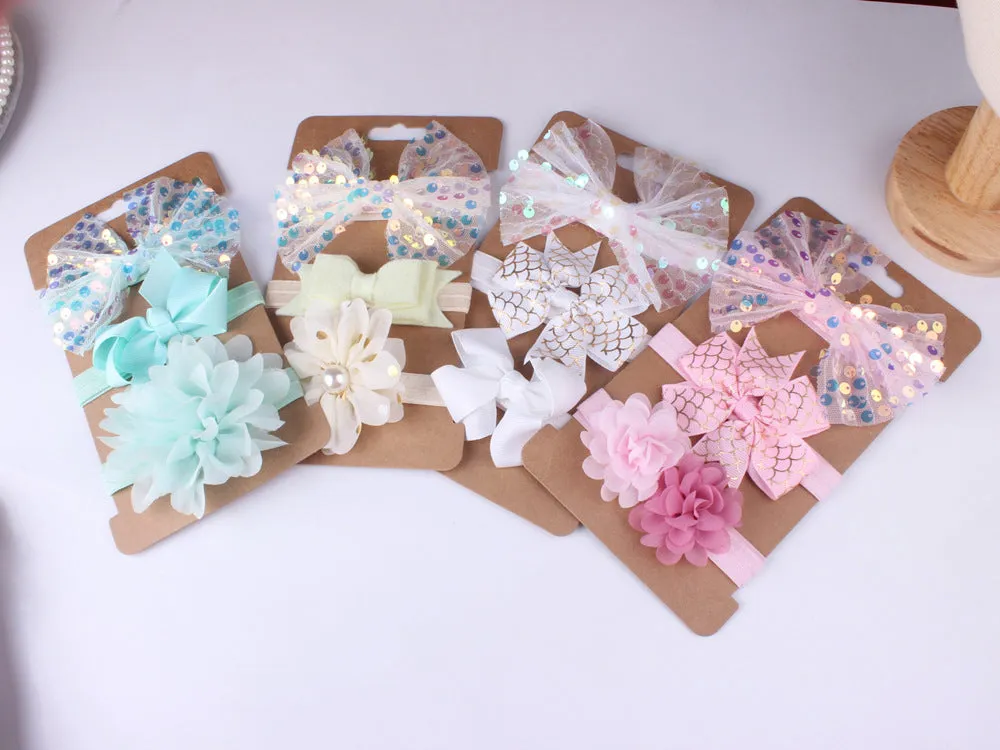 3-Pack Girl Bow Sequins Mesh Headbands  Wholesale 24213108
