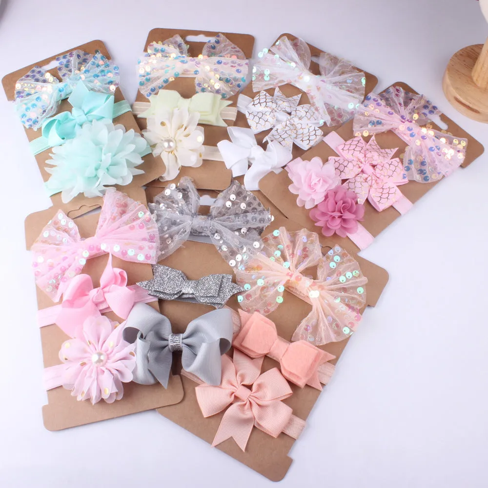 3-Pack Girl Bow Sequins Mesh Headbands  Wholesale 24213108