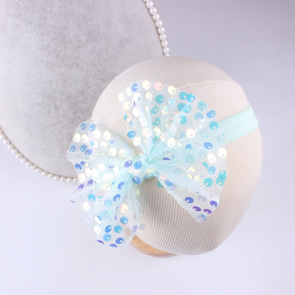 3-Pack Girl Bow Sequins Mesh Headbands  Wholesale 24213108