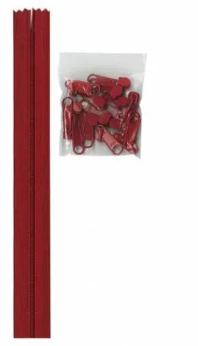 4 yards of zipper Hot Red