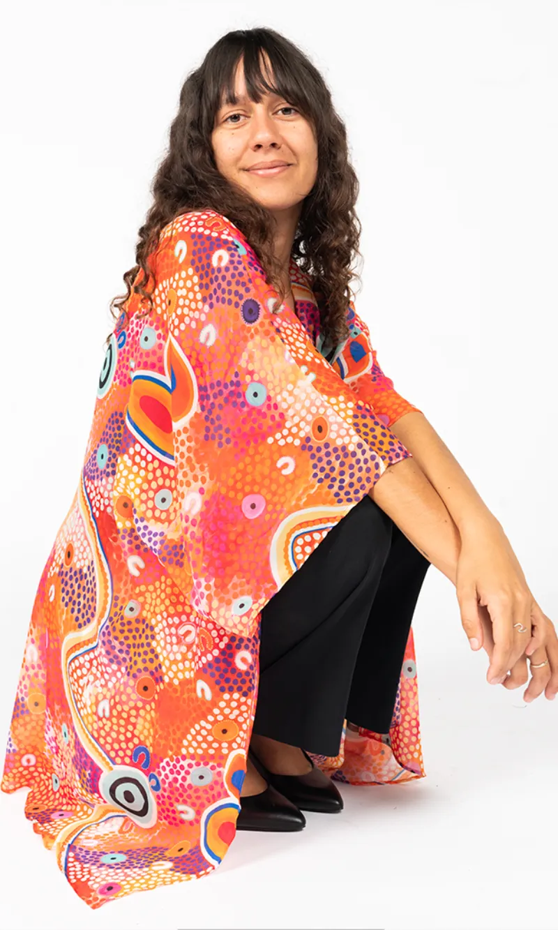 Aboriginal Art Chiffon Shawl Merindah-Gunya