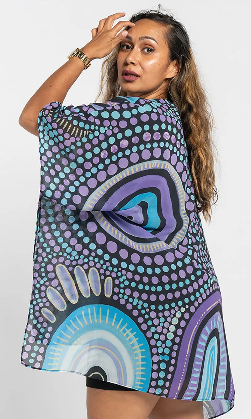 Aboriginal Art Chiffon Shawl Our Future, Together