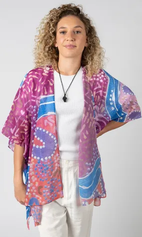 Aboriginal Art Chiffon Shawl River Camps