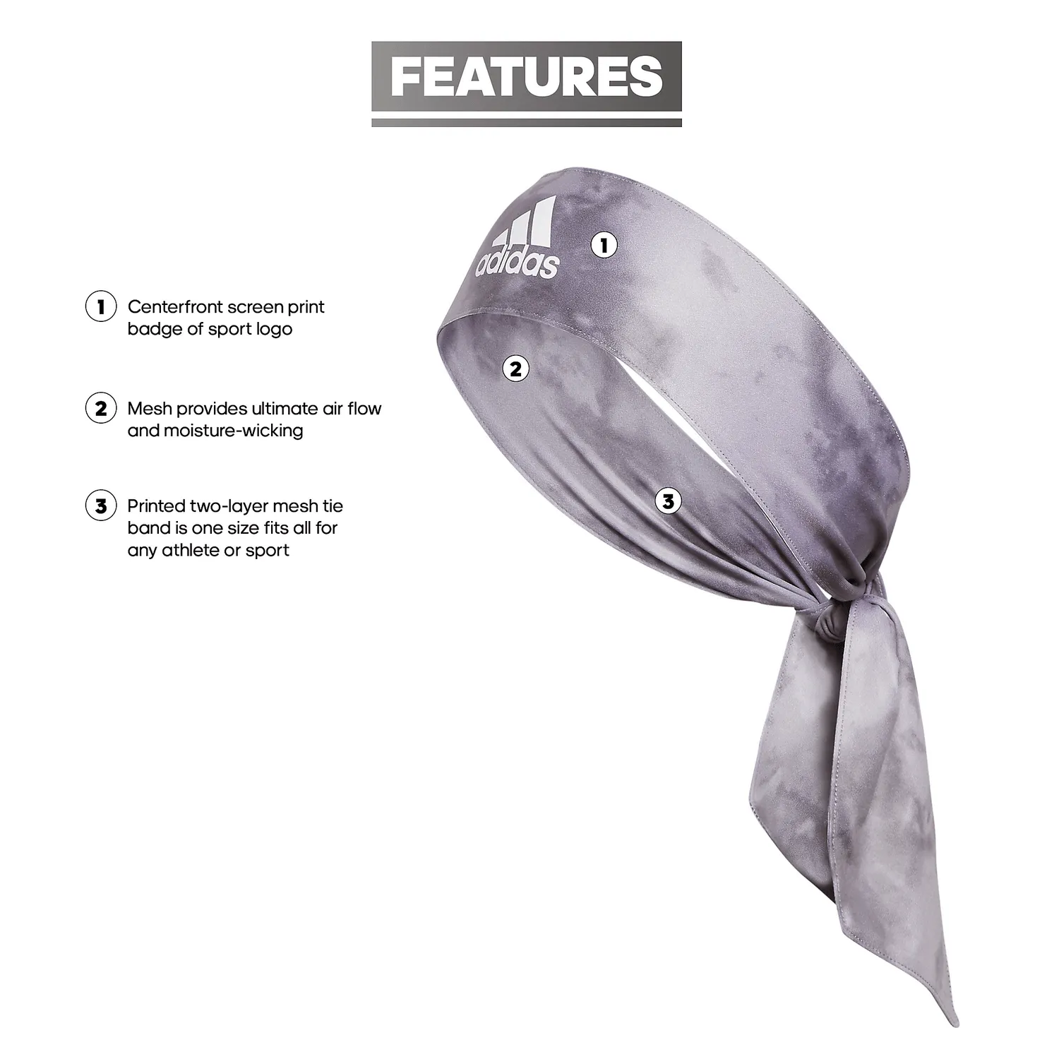 adidas Alphaskin Print Tie Headband