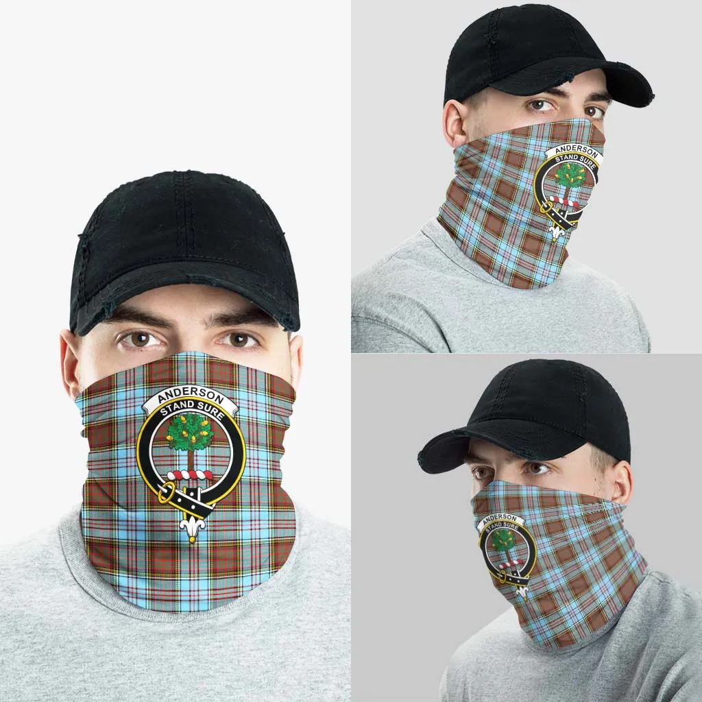 Anderson Ancient Tartan Neck Gaiters, Tartan Bandanas, Tartan Head Band with Family Crest
