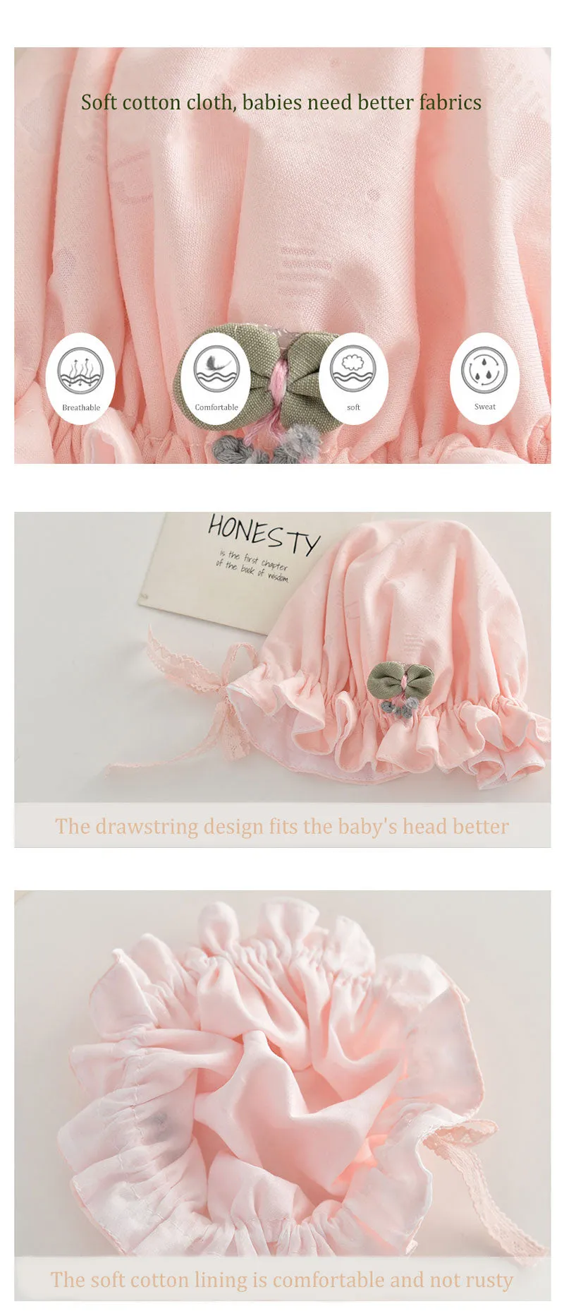 Baby Hat Spring and Autumn Infant Cotton Spring Tire Cap Baby Cute Super Cute Breathable  Halogen Door Hat