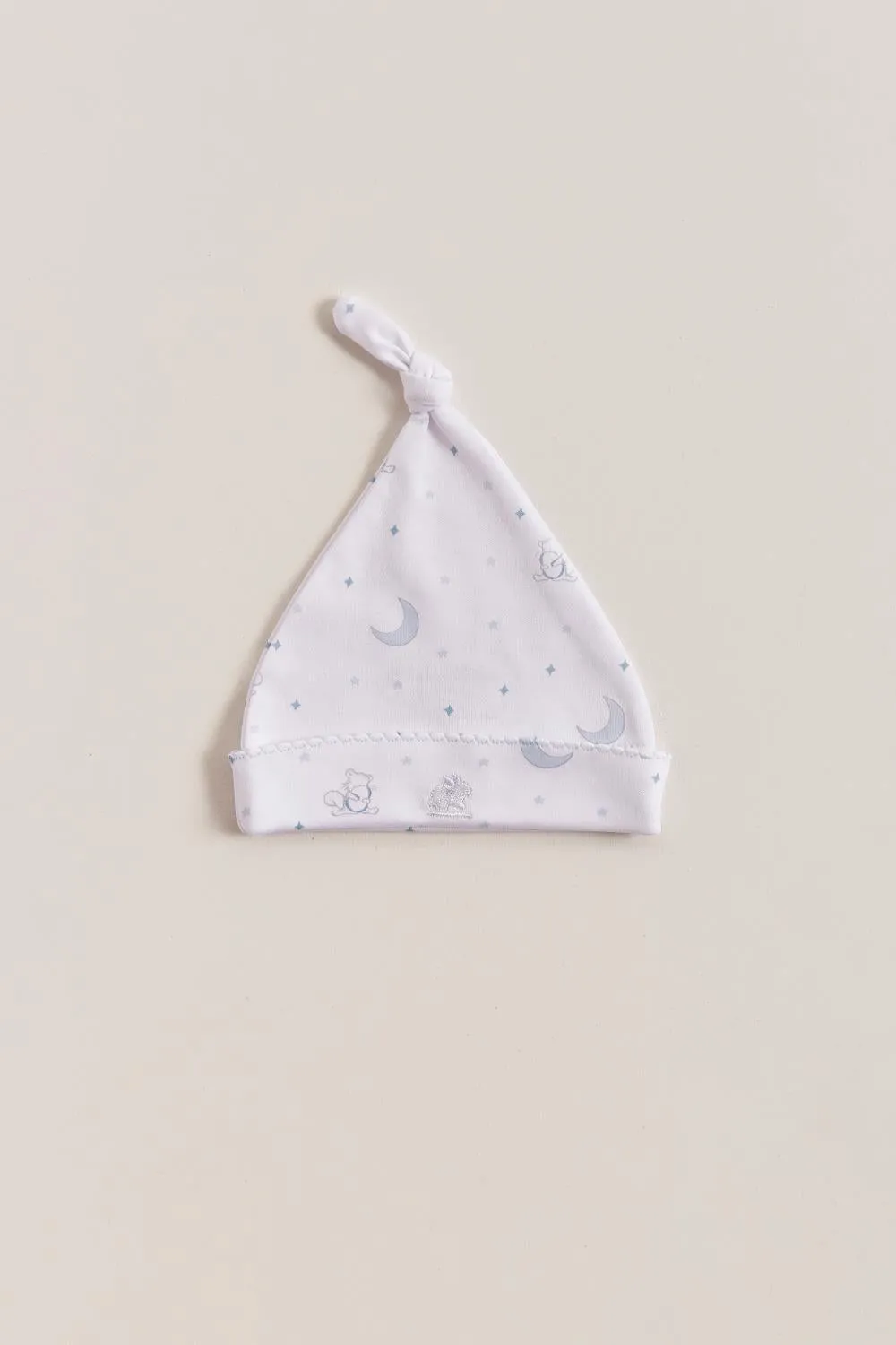 Babycottons Gustav In The Sky Knot Beanie White & Light Blue