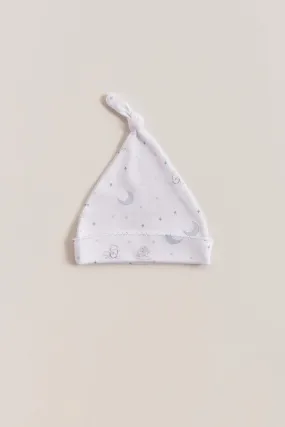 Babycottons Gustav In The Sky Knot Beanie White & Light Blue