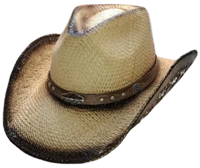 BEDISE THE OCEAN Biege Straw Cowboy Hat by Austin