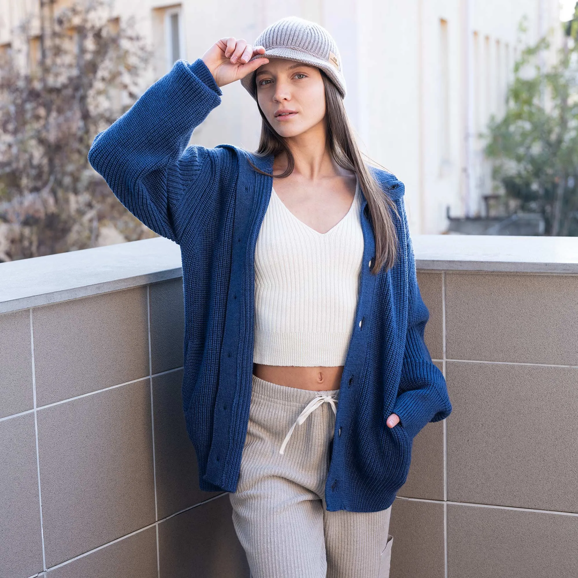 BERLIN 100% Organic Merino Wool Hat (Unisex) (No Elastic, No Latex, No Polyester, No Acrylic, No Polyamide) (100% Biodegradable)