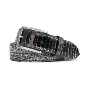 BLACK & WHITE OSTRICH CUSTOM BELT