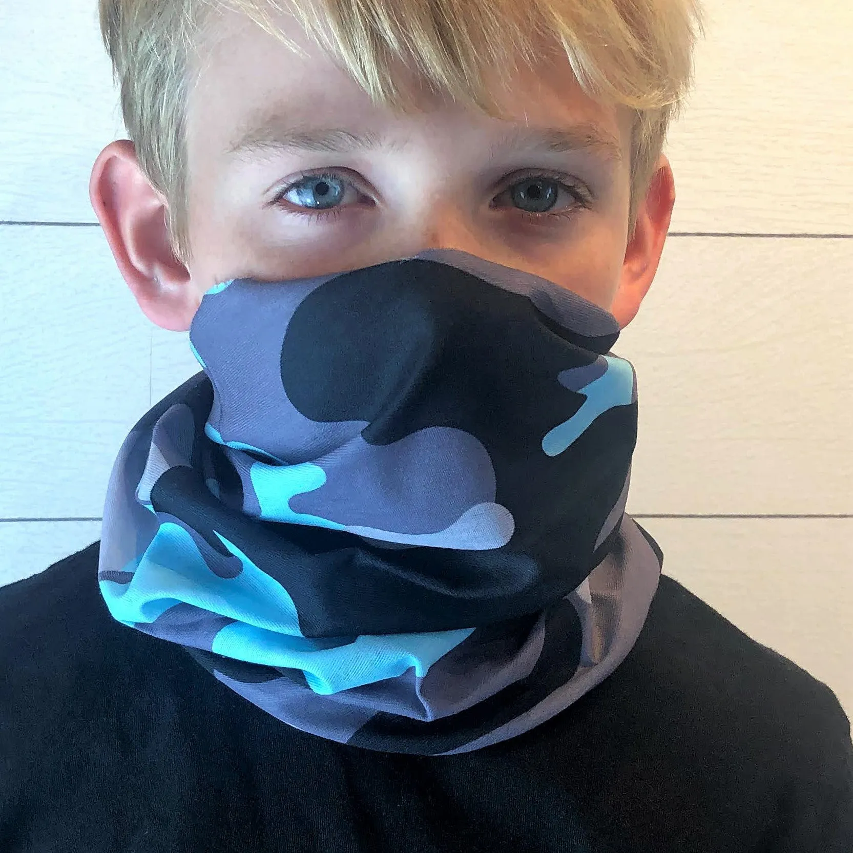 Blue Camo Face Mask, Neck Gaiter