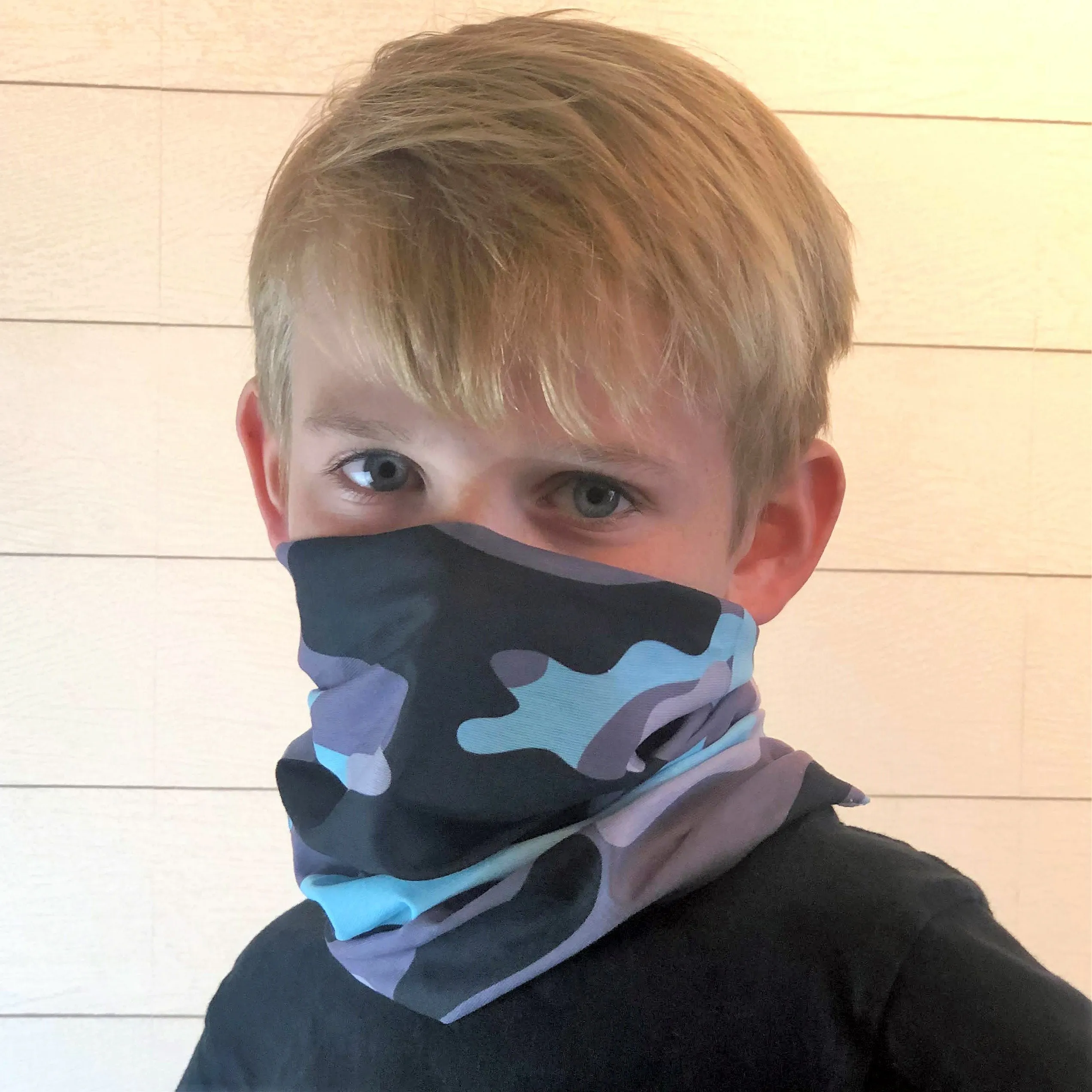 Blue Camo Face Mask, Neck Gaiter