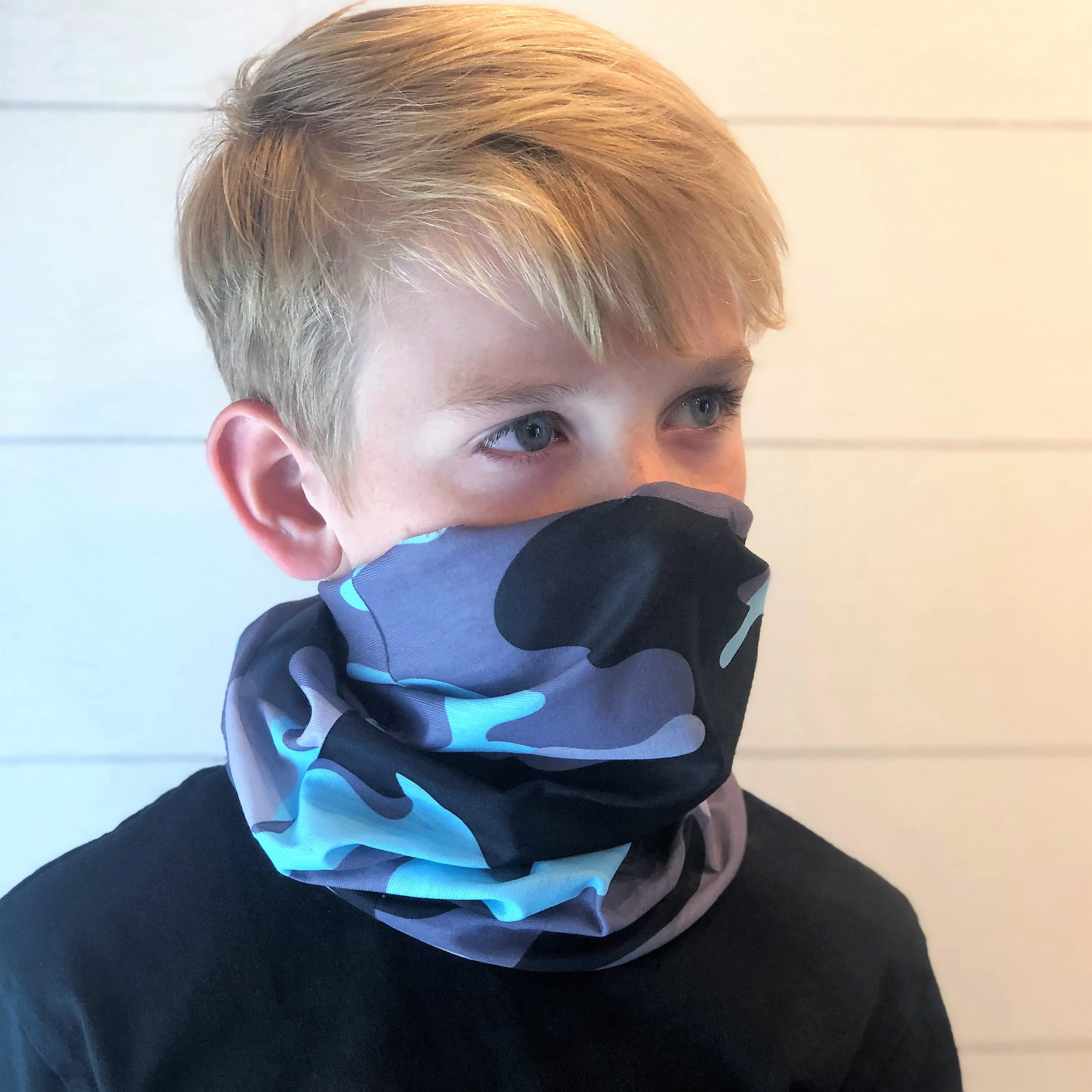 Blue Camo Face Mask, Neck Gaiter