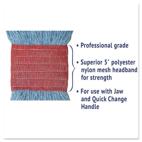 Boardwalk Super Loop Wet Mop Head Cotton/synthetic Fiber 5" Headband Large Size Blue