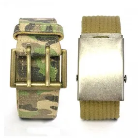 BRAVO - Camo Military Army Style twin pack with two Webbing Belts