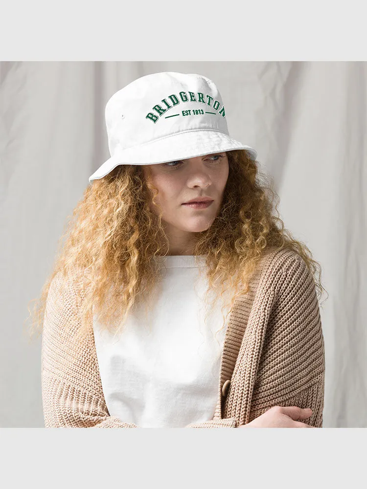Bridgerton Varsity Bucket Hat [White]
