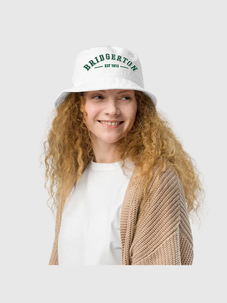 Bridgerton Varsity Bucket Hat [White]