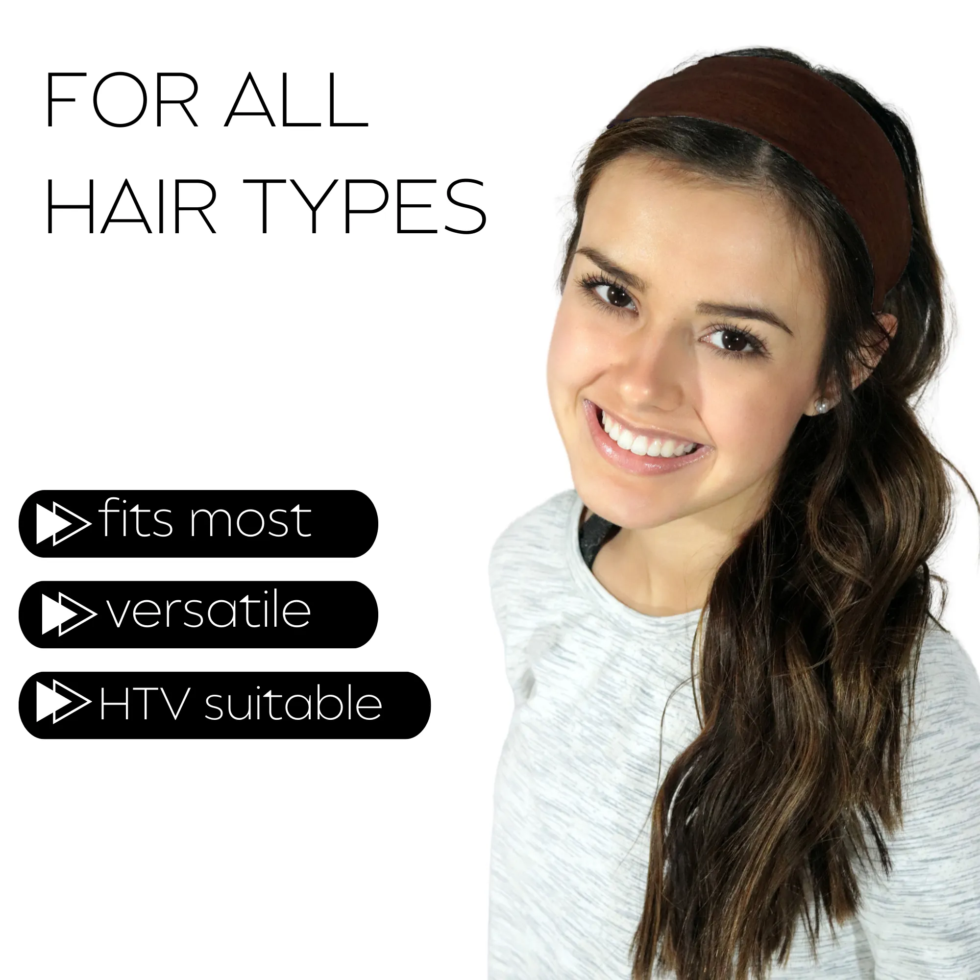Brown Cotton Headbands - 12 Pack