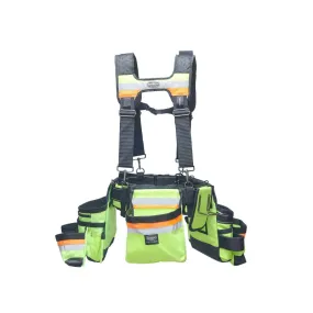 Bucket Boss 55185-HVOY HI-VIS Framer's Tool Belt with Suspenders.