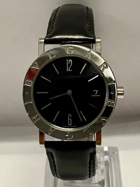 BVLGARI Beautiful SS Date w/Black Dial Fascinating Men's Watch - $4K APR w/ COA!