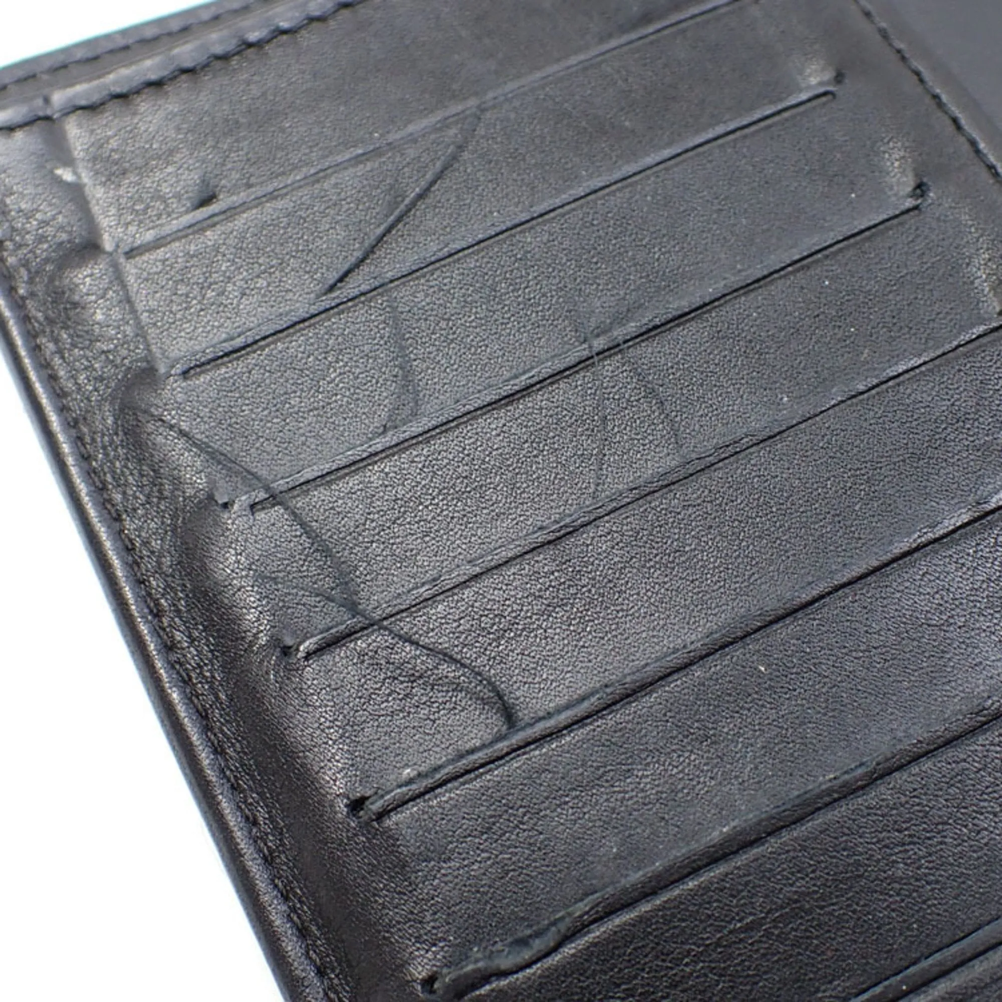 Chanel Bifold Long Wallet V Stitch Women's Black Lambskin A31509 Coco Mark Leather