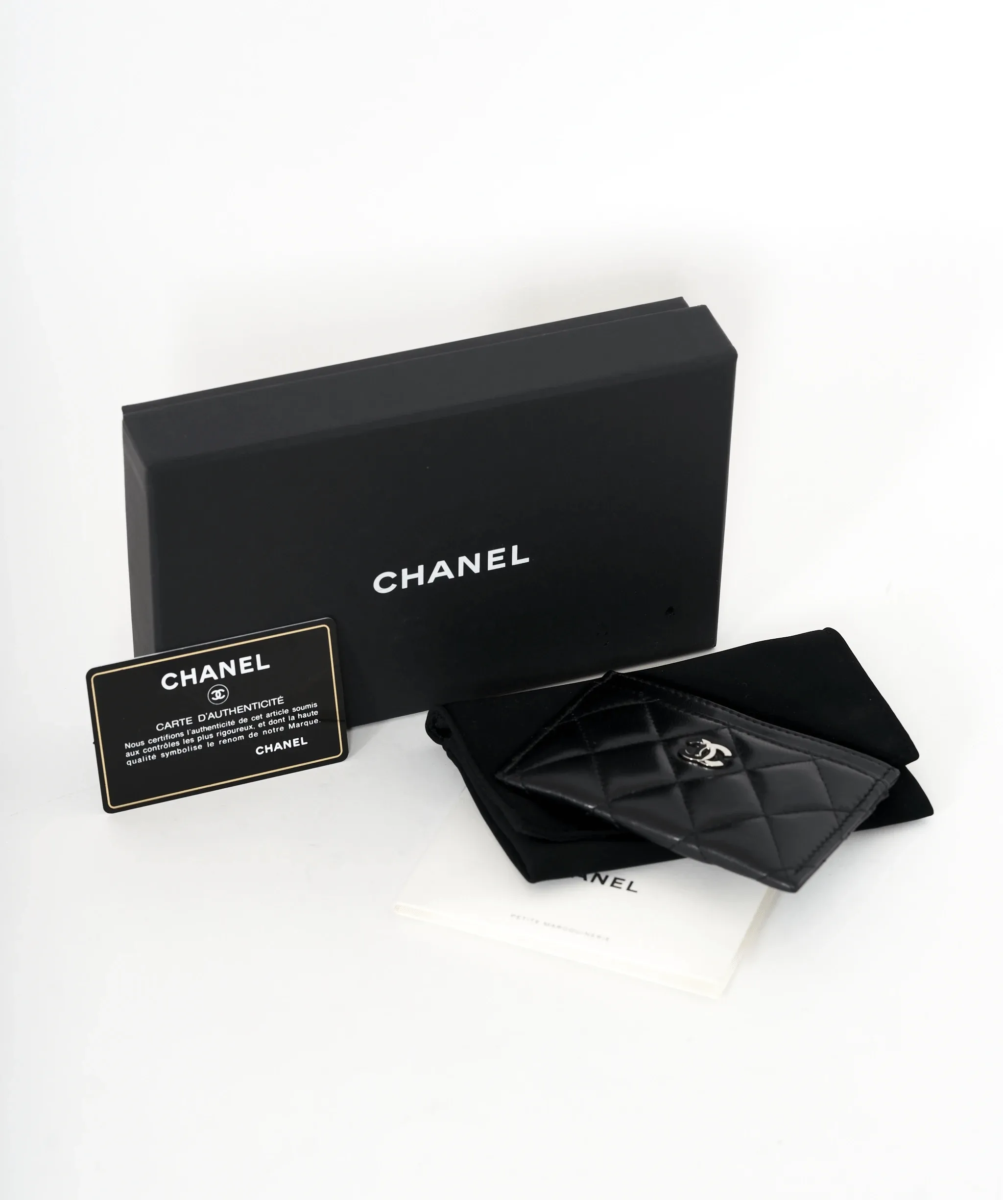 Chanel Black Lambskin Card Holder