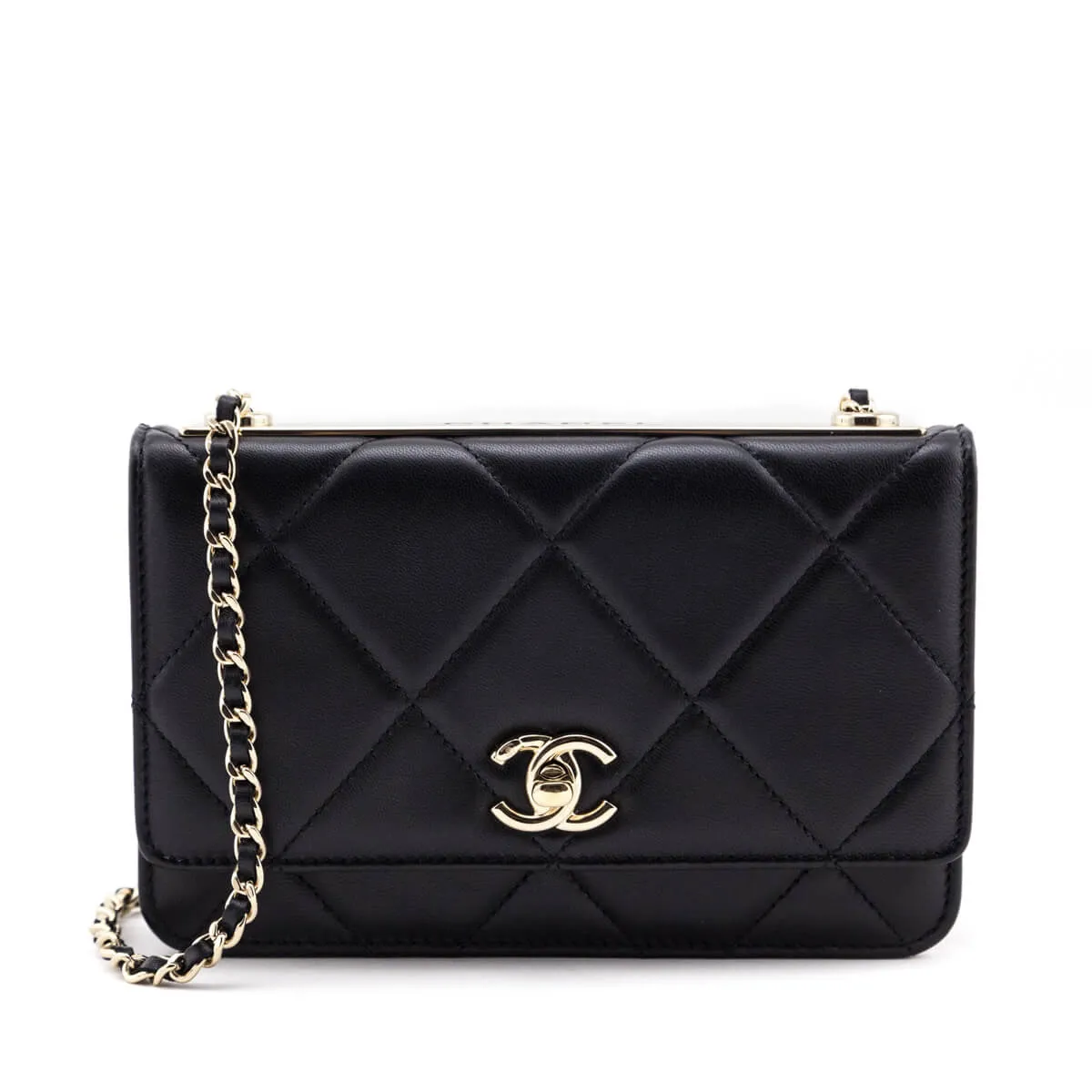 Chanel Black Quilted Lambskin Trendy CC Wallet On Chain