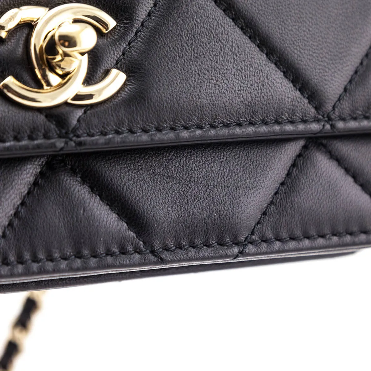 Chanel Black Quilted Lambskin Trendy CC Wallet On Chain