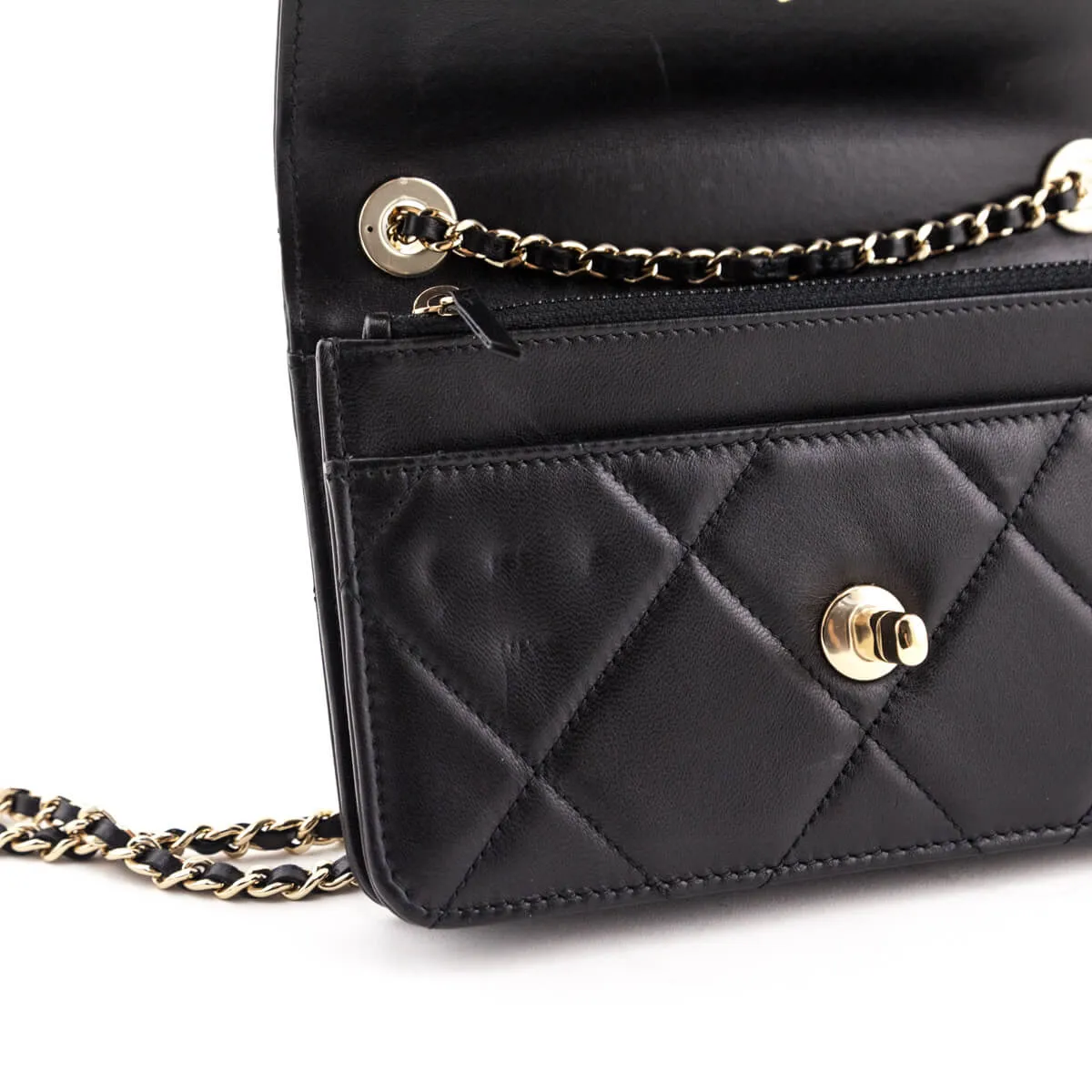 Chanel Black Quilted Lambskin Trendy CC Wallet On Chain