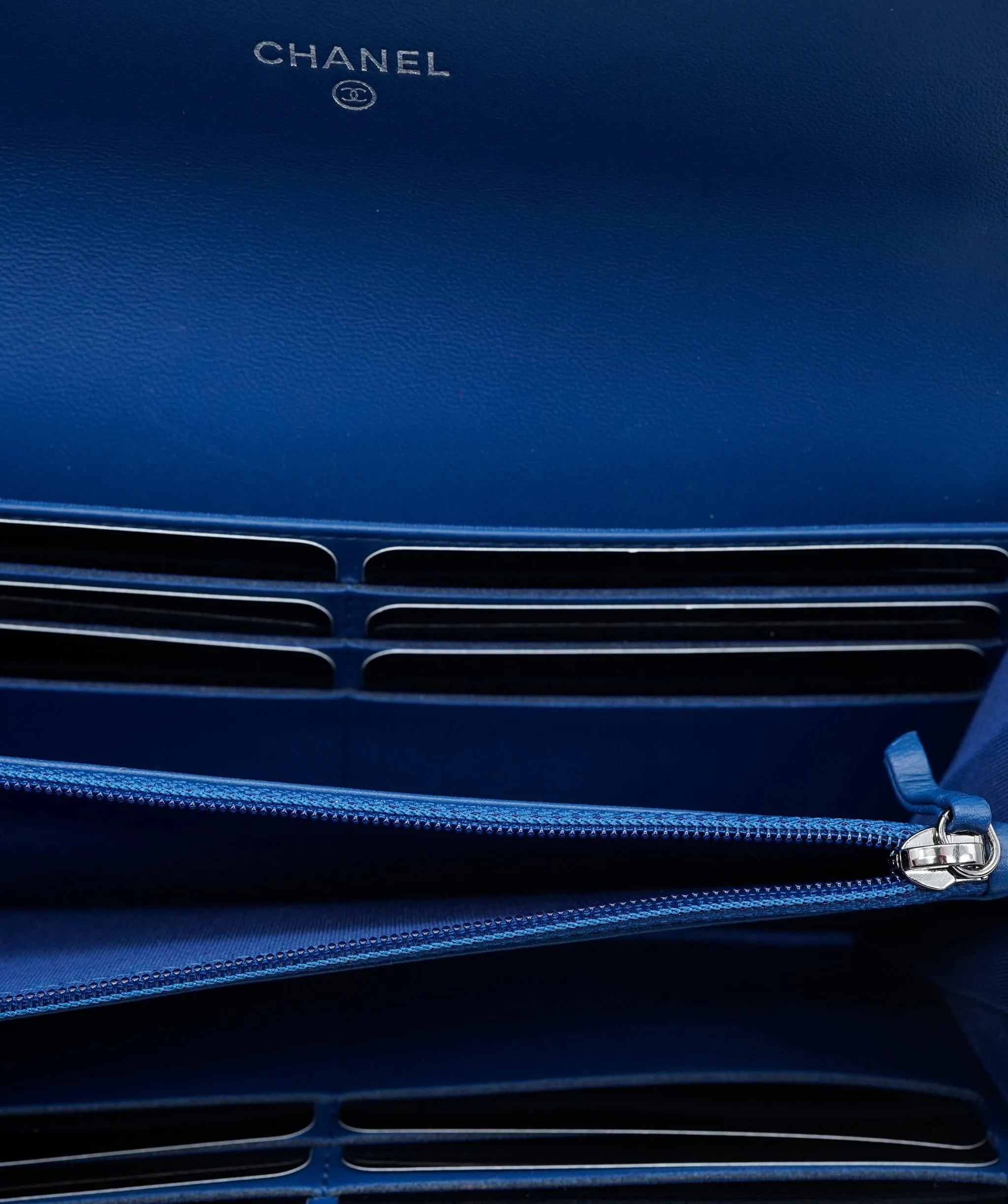Chanel blue lambskin wallet ALL0315