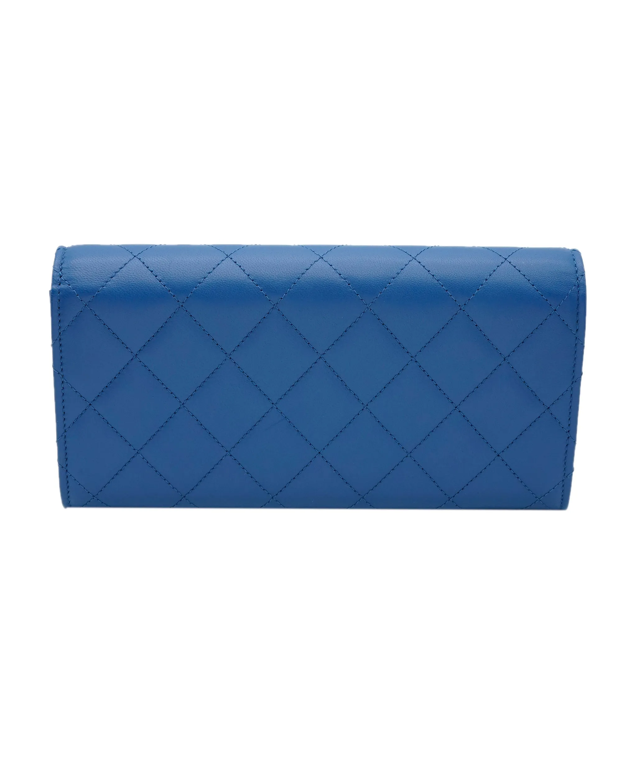 Chanel blue lambskin wallet ALL0315
