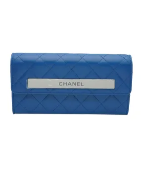 Chanel blue lambskin wallet ALL0315