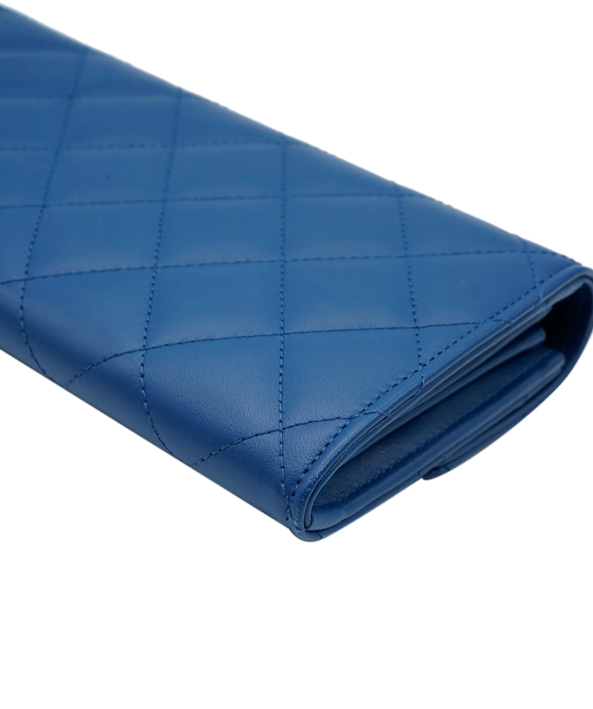 Chanel blue lambskin wallet ALL0315