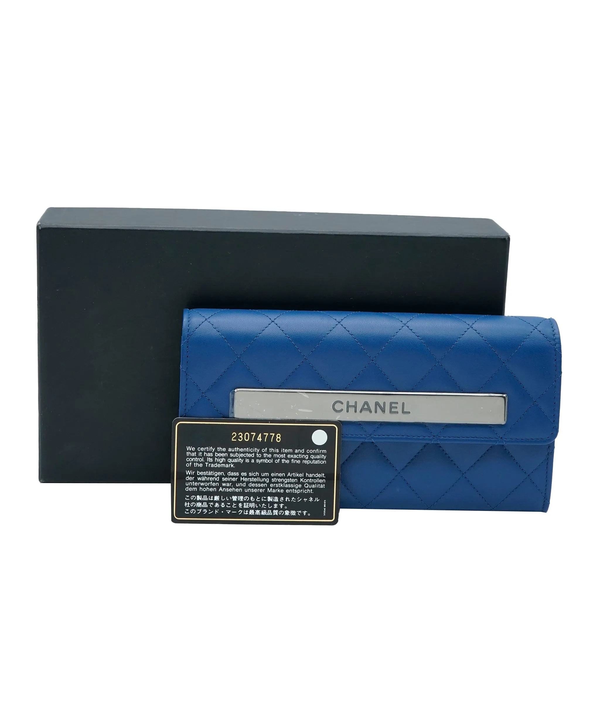 Chanel blue lambskin wallet ALL0315