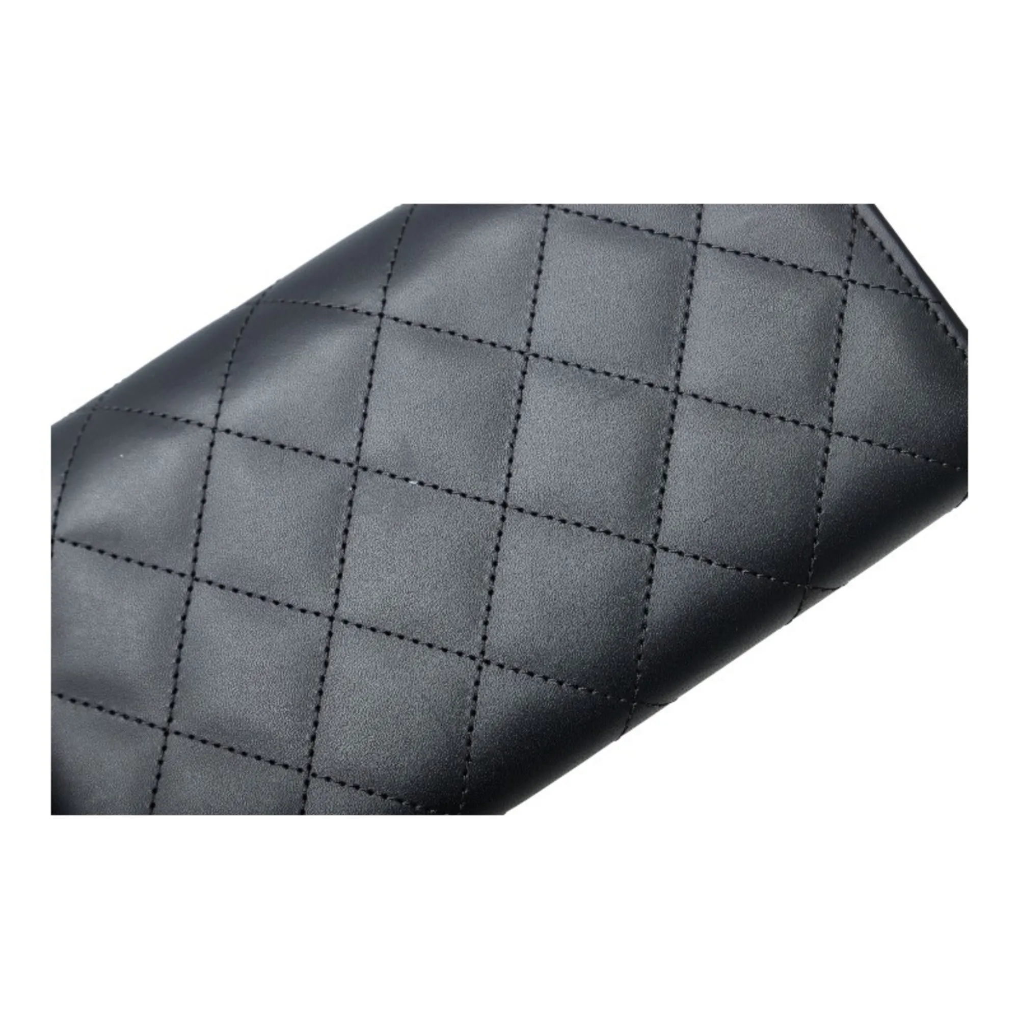 Chanel Cambon Line Coco Mark Long Wallet Black Pink Lambskin Ladies