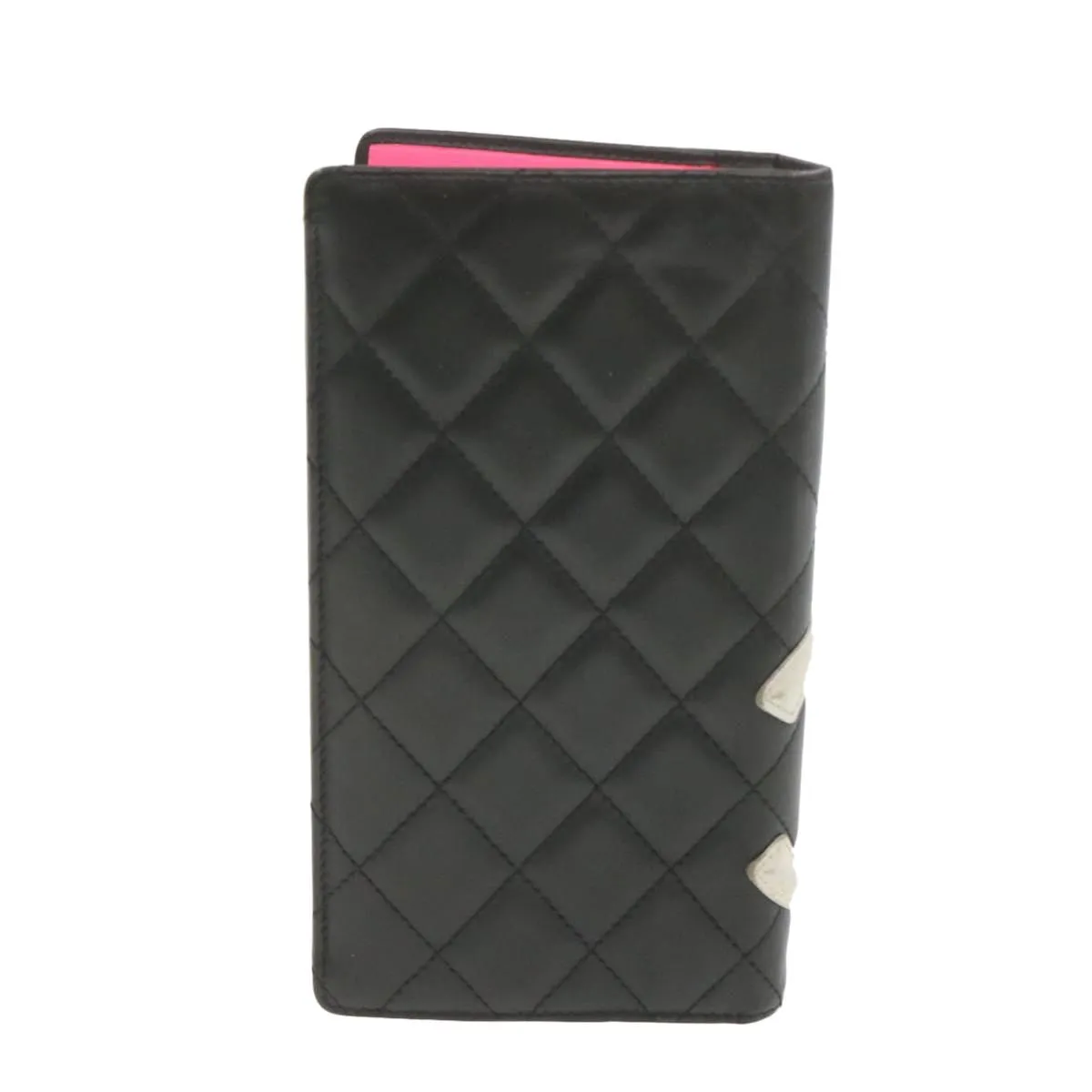 CHANEL Cambon Line Long Wallet Beige Leather CC Auth 20307