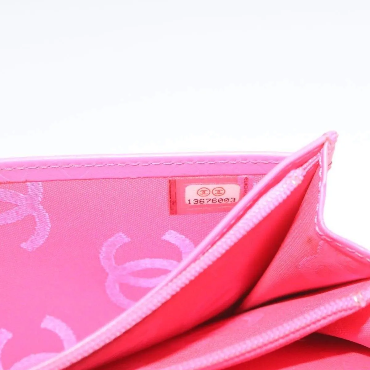 CHANEL Cambon Line Long Wallet Beige Leather CC Auth 20307