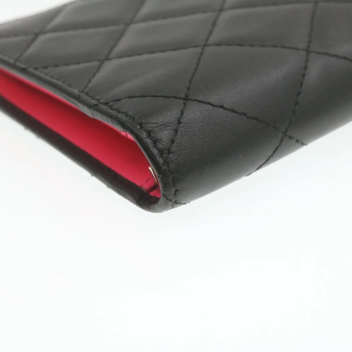 CHANEL Cambon Line Long Wallet Beige Leather CC Auth 20307