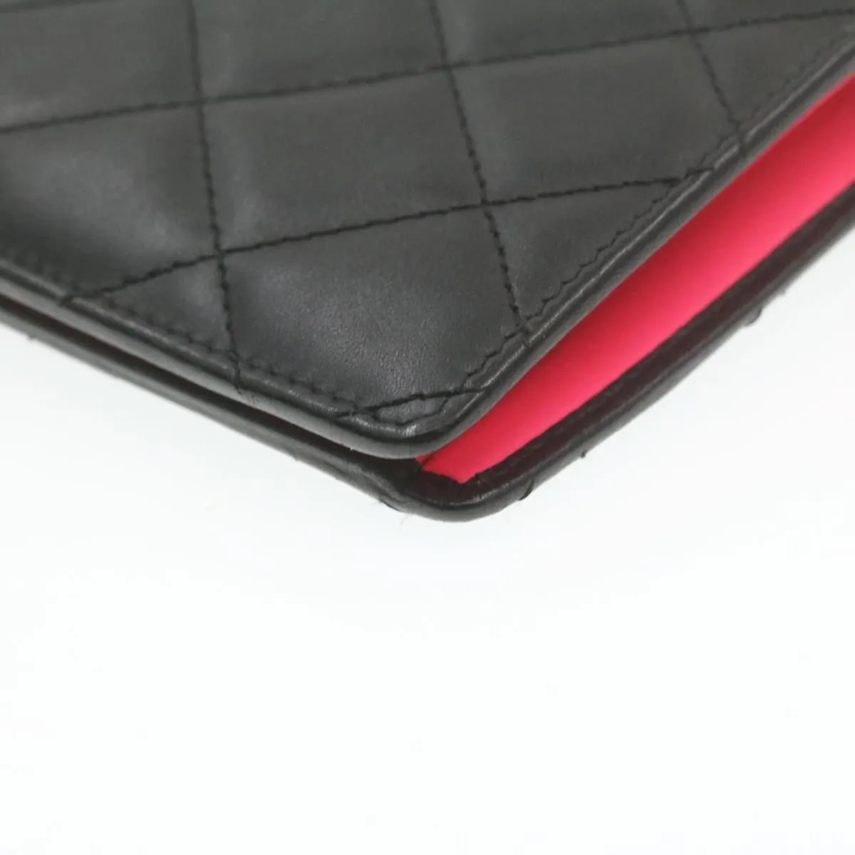 CHANEL Cambon Line Long Wallet Beige Leather CC Auth 20307