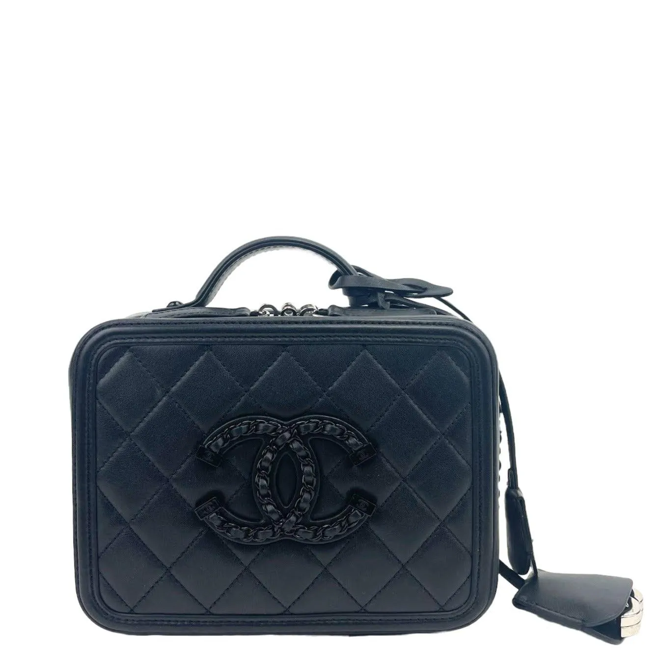 CHANEL Incognito CC Filigree Vanity Lambskin Shoulder Bag So Black